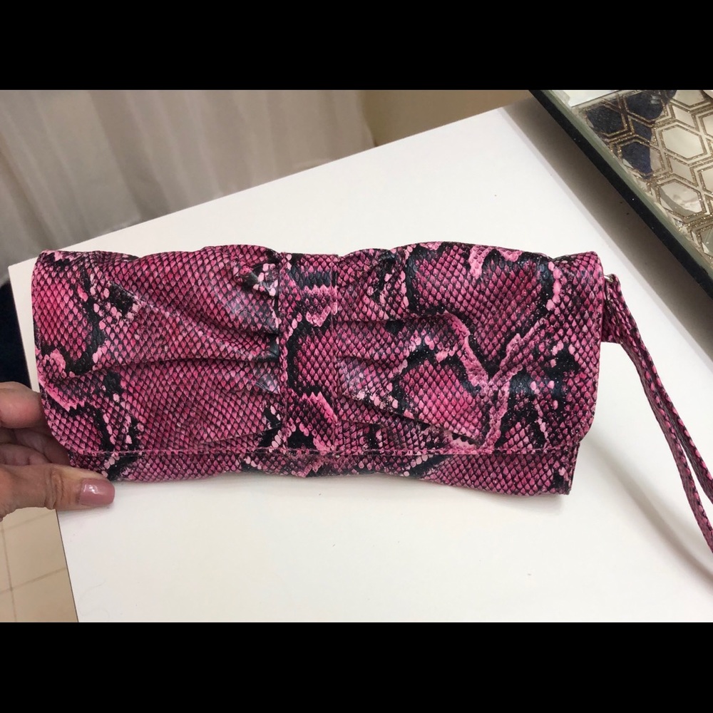 New Pink Snake skin wristlet